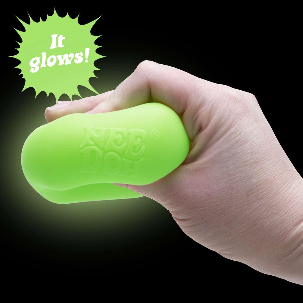 Schylling NeeDoh Nice Cube Glow - Sensory Toy, Super Solid Squish, Glows!