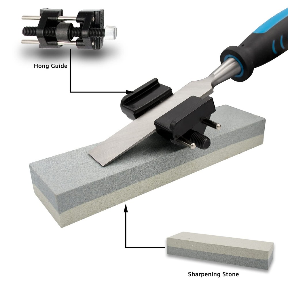 Wood Chisel Set 8 Pcs with Honing Guide Sharpening Stone for Carpenter