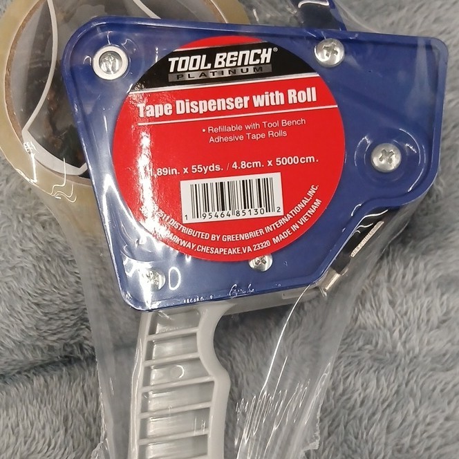 Tool Bench Platinum Refillable Handheld Tape Dispenser with Roll