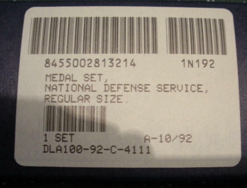 National Defense Service Medal & Ribbon in box