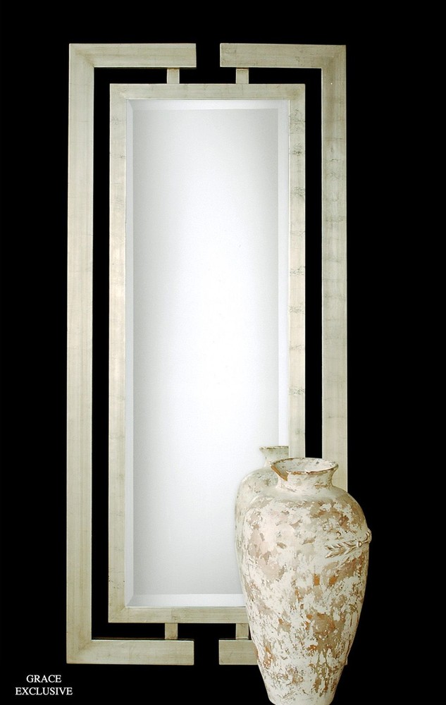 Extra Long Contemporary Silver Leaf Wall Mirror