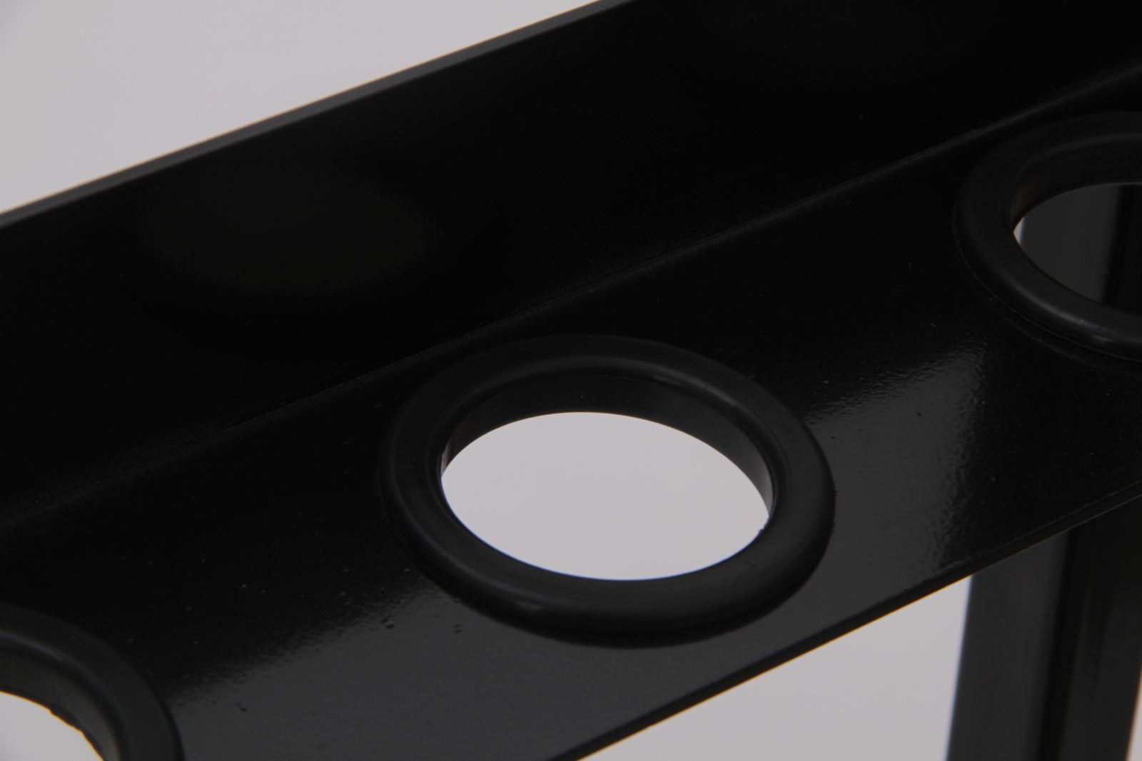 6-Hole Trailer Tool Rack – Shovel, Rake & Pickaxe Holder with Rubber Grommets