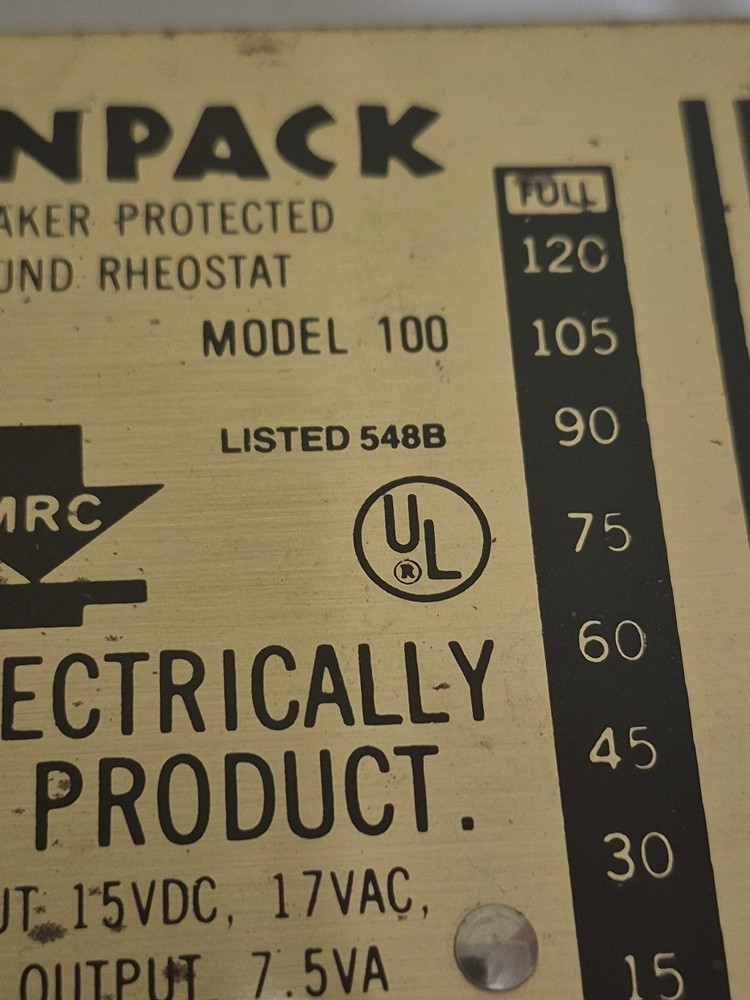 Trainpack HO Transformer #100 Model Rectifier Corp Made in USA