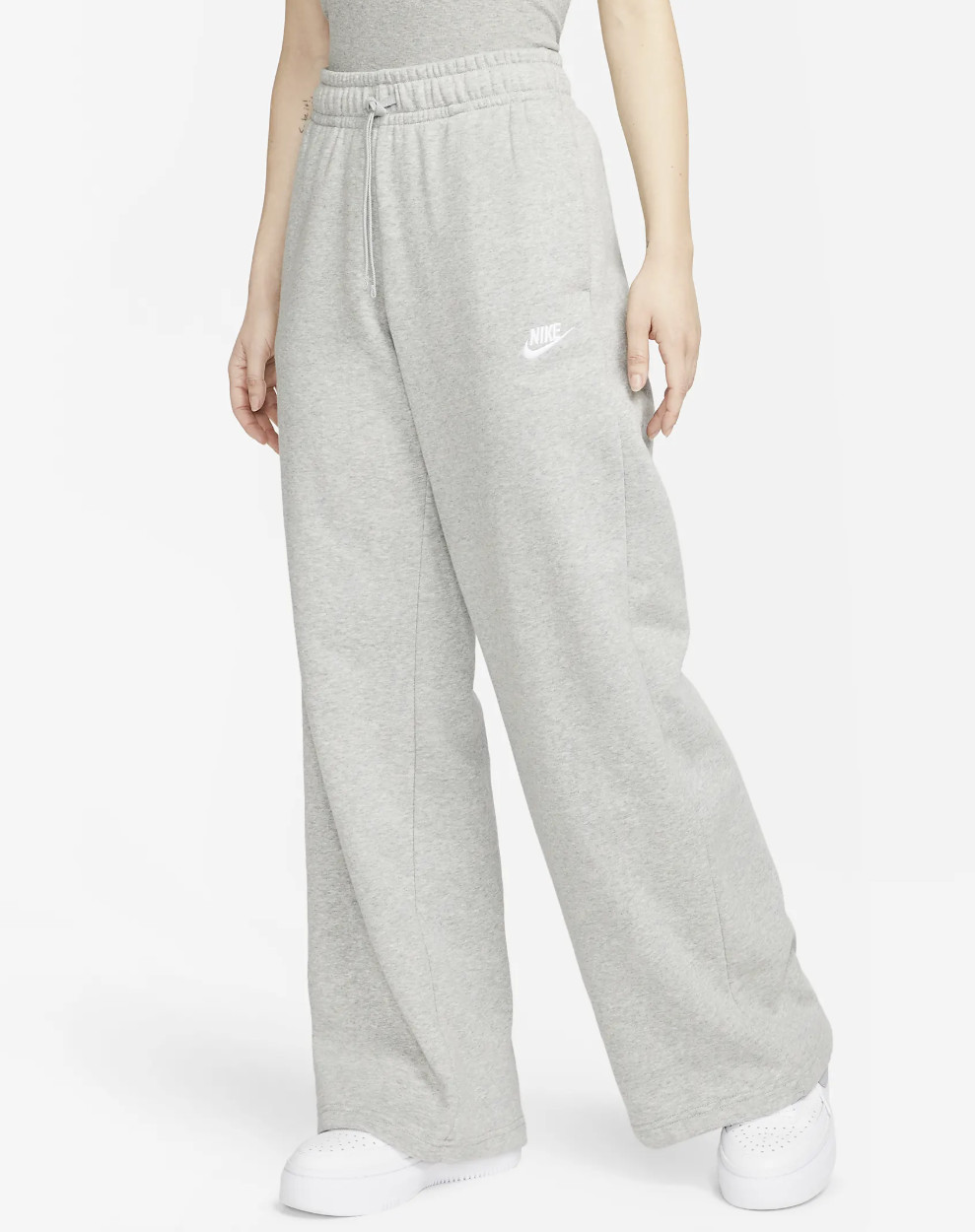 *NEW* Women NIKE CLUB FLEECE Mid-Rise Wide-Leg Sweatpants GREY (FB2727 063) 👍