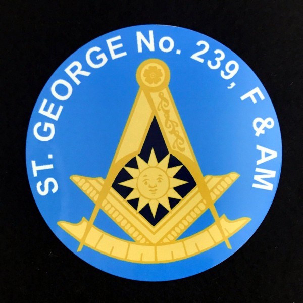 Custom Masonic Past Master Auto Emblem - Light Blue (Dozen)