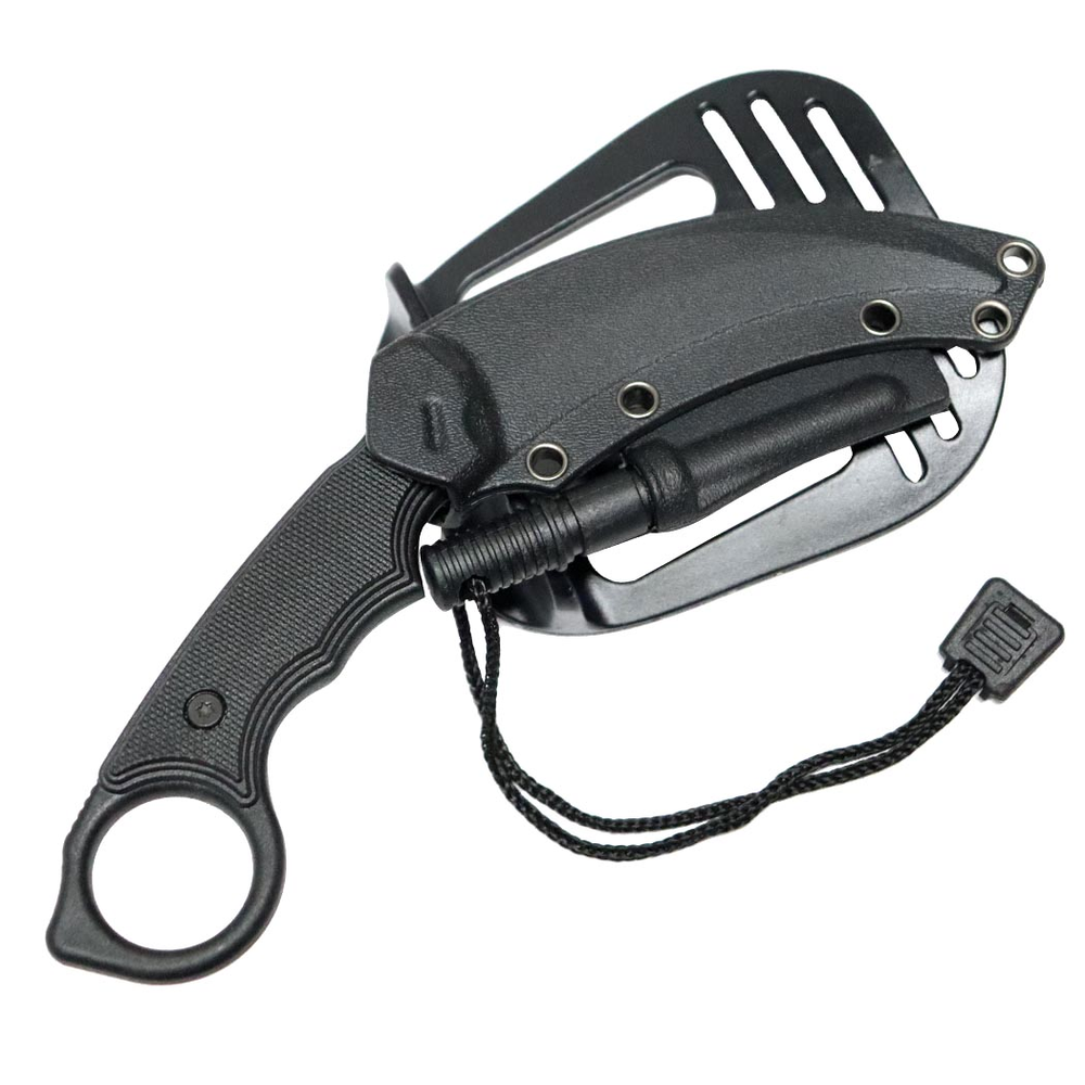 Conceal Carry Karambit Fixed Blade Boot Knife Fire Starter Flint Holster Sheath