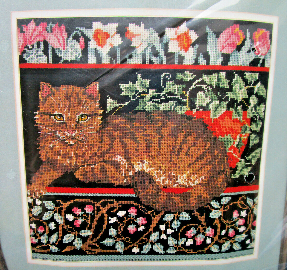 Elsa Williams "Contented Cat" Needlepoint Kit