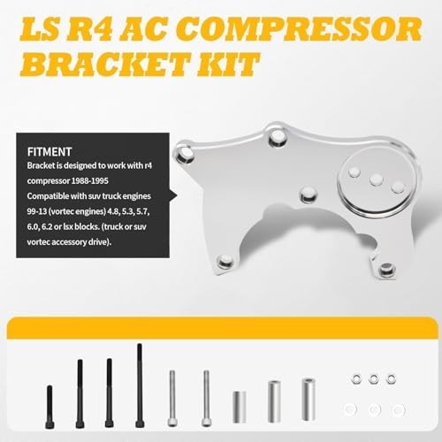 LS R4 AC Compressor Bracket Kit Compatible with LS LQ LS2 LS3 LS6 1999-2013