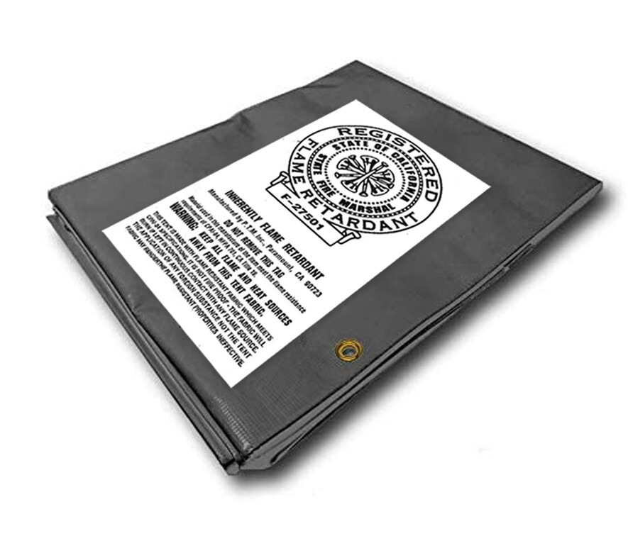 Certified Flame Retardant HD Silver Tarp Canopy 3ply Tarp Fire Retardant 12 Mil