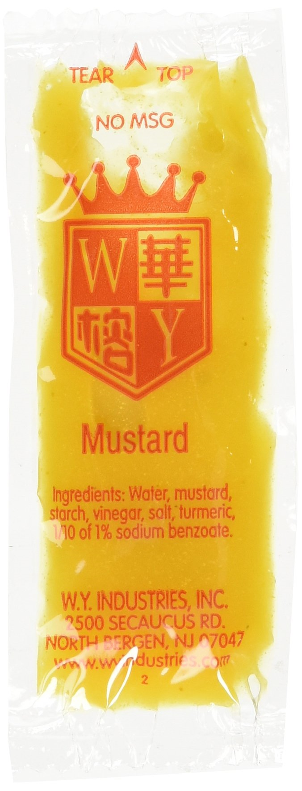 CHINESE HOT MUSTARD SAUCE INDIVIDUAL PACKETS , WY BRAND HOT MUSTARD SAUCE