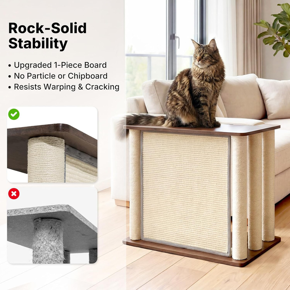 Couch Protector from Cat Claws, Couch End Table with Cat Scratch Panel and Scrat
