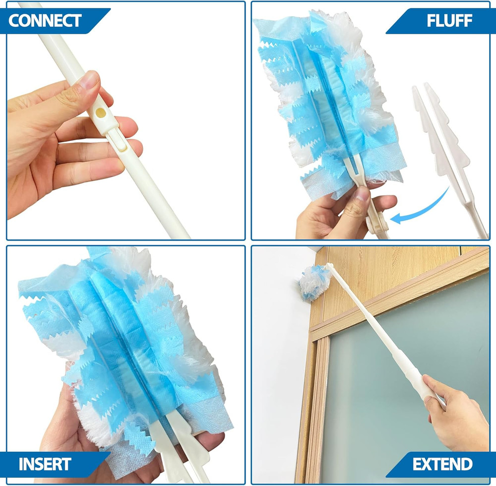 Replacement Handles Compatible with Swiffer Duster Refill, Extended Handle, Adju