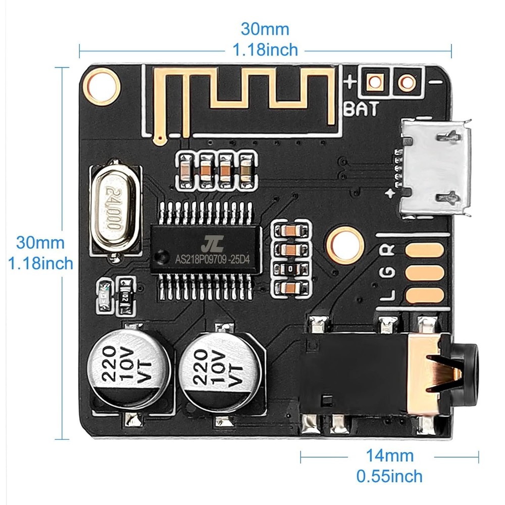 2-Pack Bluetooth 5.0 Audio Receiver Boards: Seamless Streaming & Versatile Use