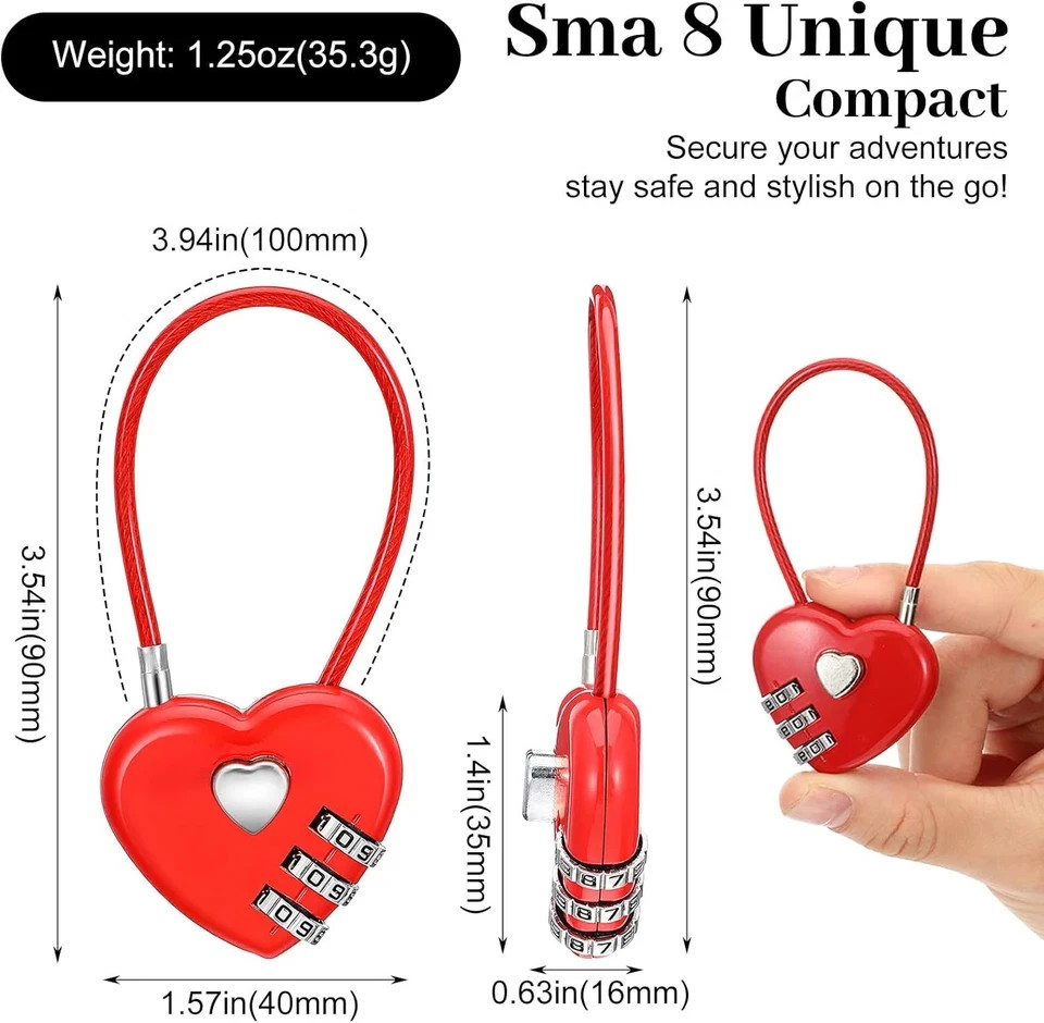 2 Pack 3 Digit Combination Lock, Waterproof Mini Combination Padlock, Small Comb