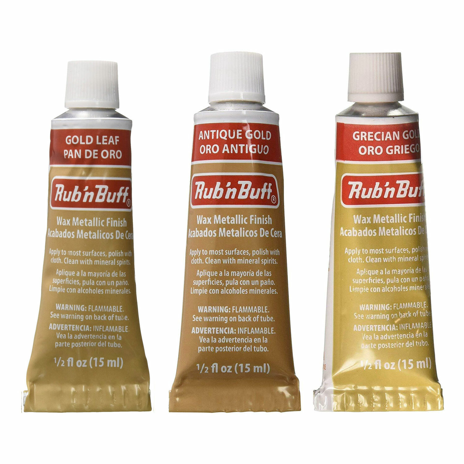 Amaco Rub 'N Buff 3 Color Set Gold Leaf Antique Gold Grecian Gold