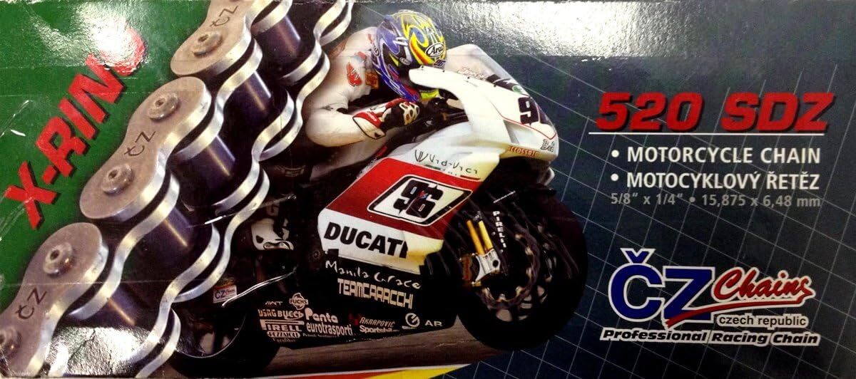 Primary Drive Chain - 520 Pitch 150 Link - CZ Chains SDZ X-Ring - Black NEW