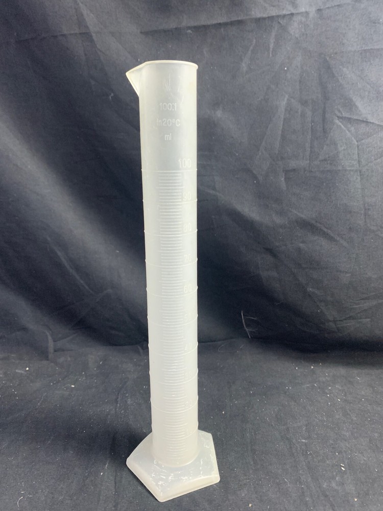 LABORATORY Plastic 100mL Polypropylene Pentagonal Base Graduated Cylinder 1/Pack