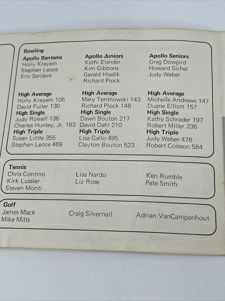 IBM Junior Watson Trophy Dinner 1977 Program Signed by Cathy Rigby Kingston NY