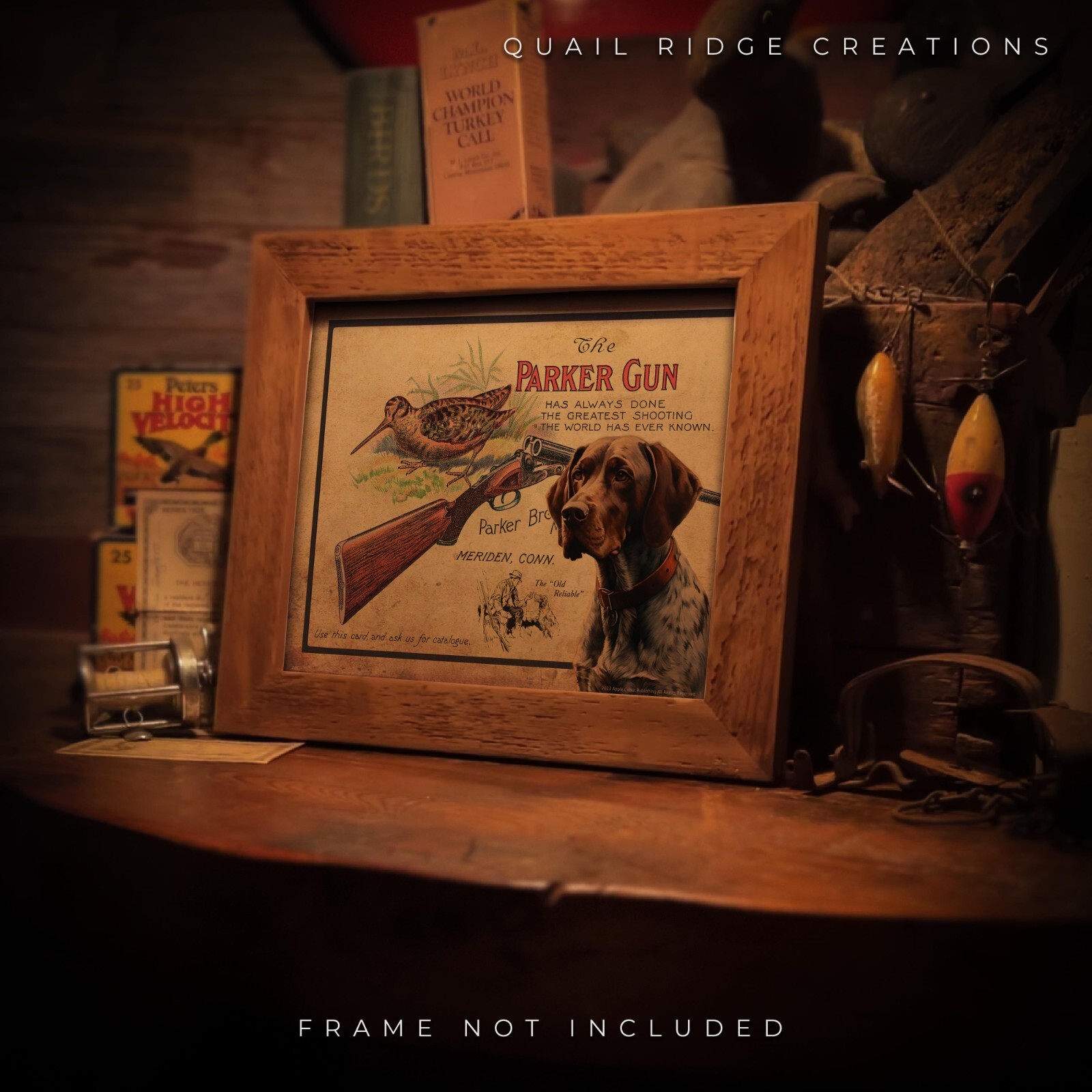 Parker Gun Advertising Art Print German Shorthair Hunting Dog Wall Decor Gift