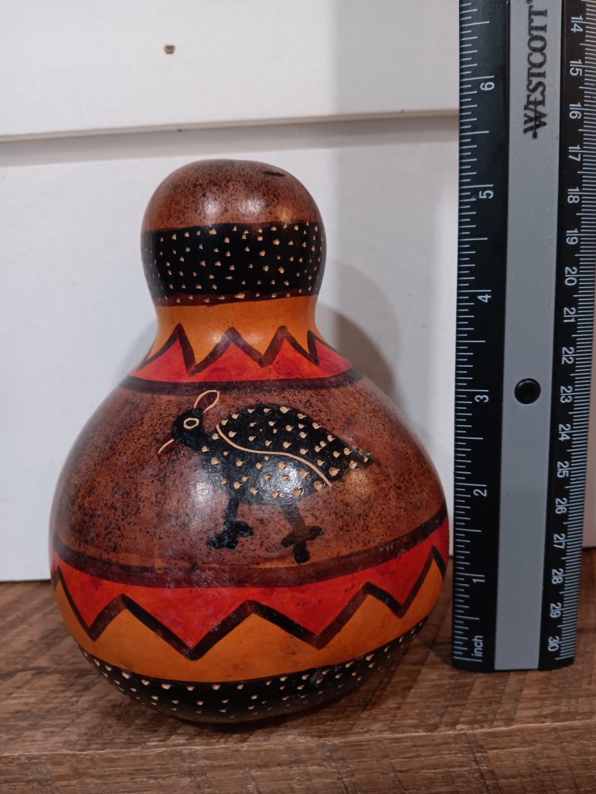 Handmade Decorative African Calabash Gourd Tribal Decor Folk Art Kenya