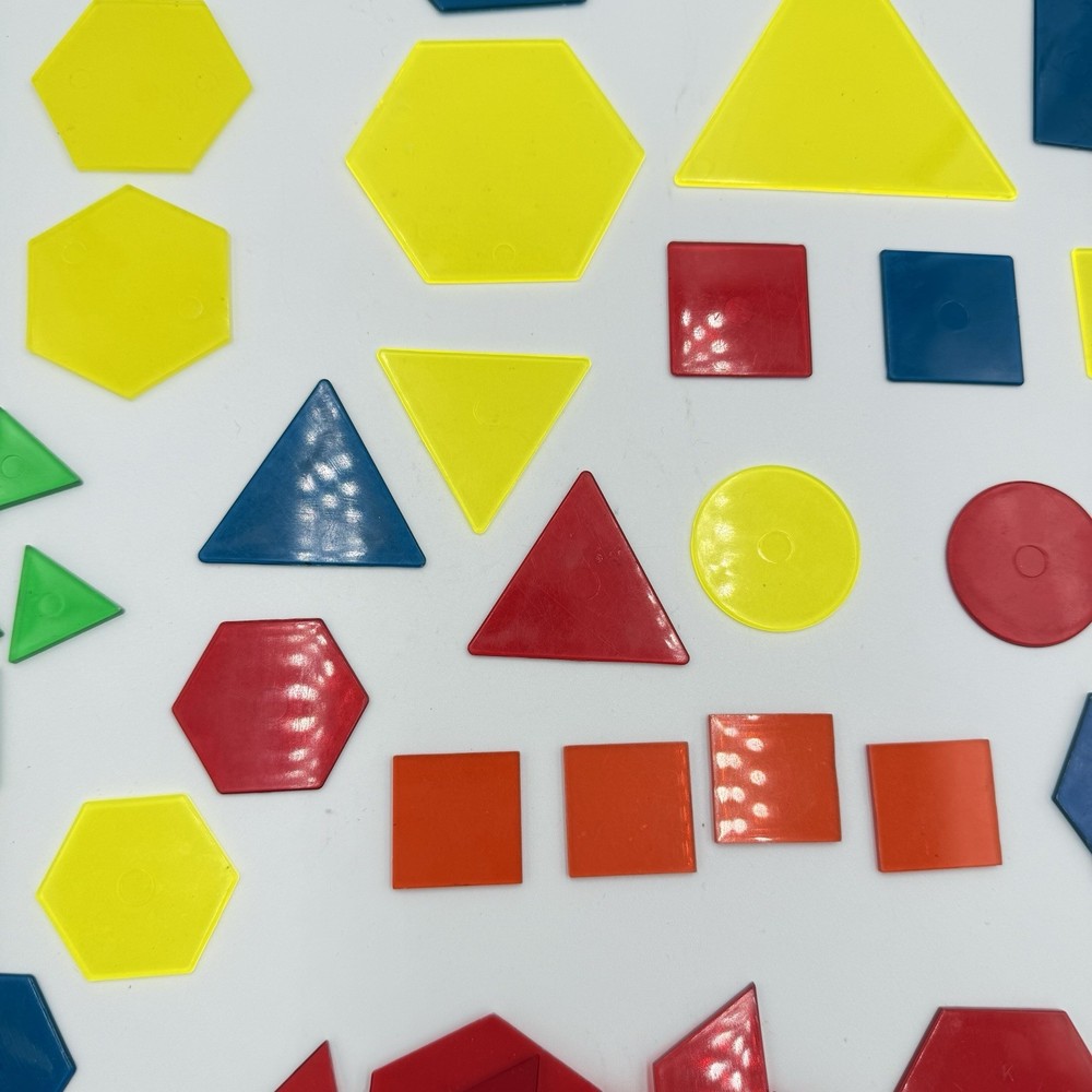 Translucent Geometric Shapes Geometry 65 Pieces Math Homeschool Light Table