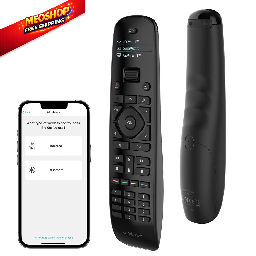 SofaBaton U2 Universal Remote with Backlit Button and Upgraded Scroll Black