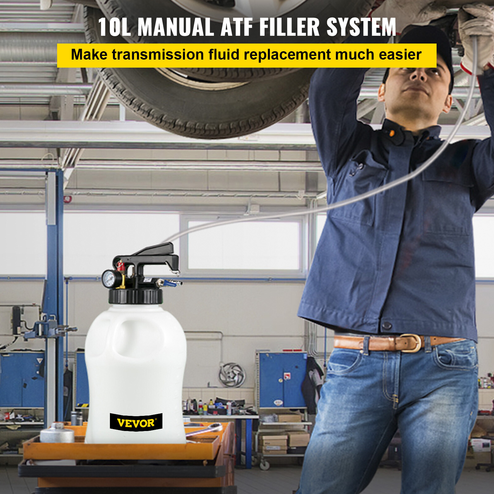 VEVOR Transmission Fluid Pump ATF Refill Pump Kit 10L with 14 Most Used Adapters