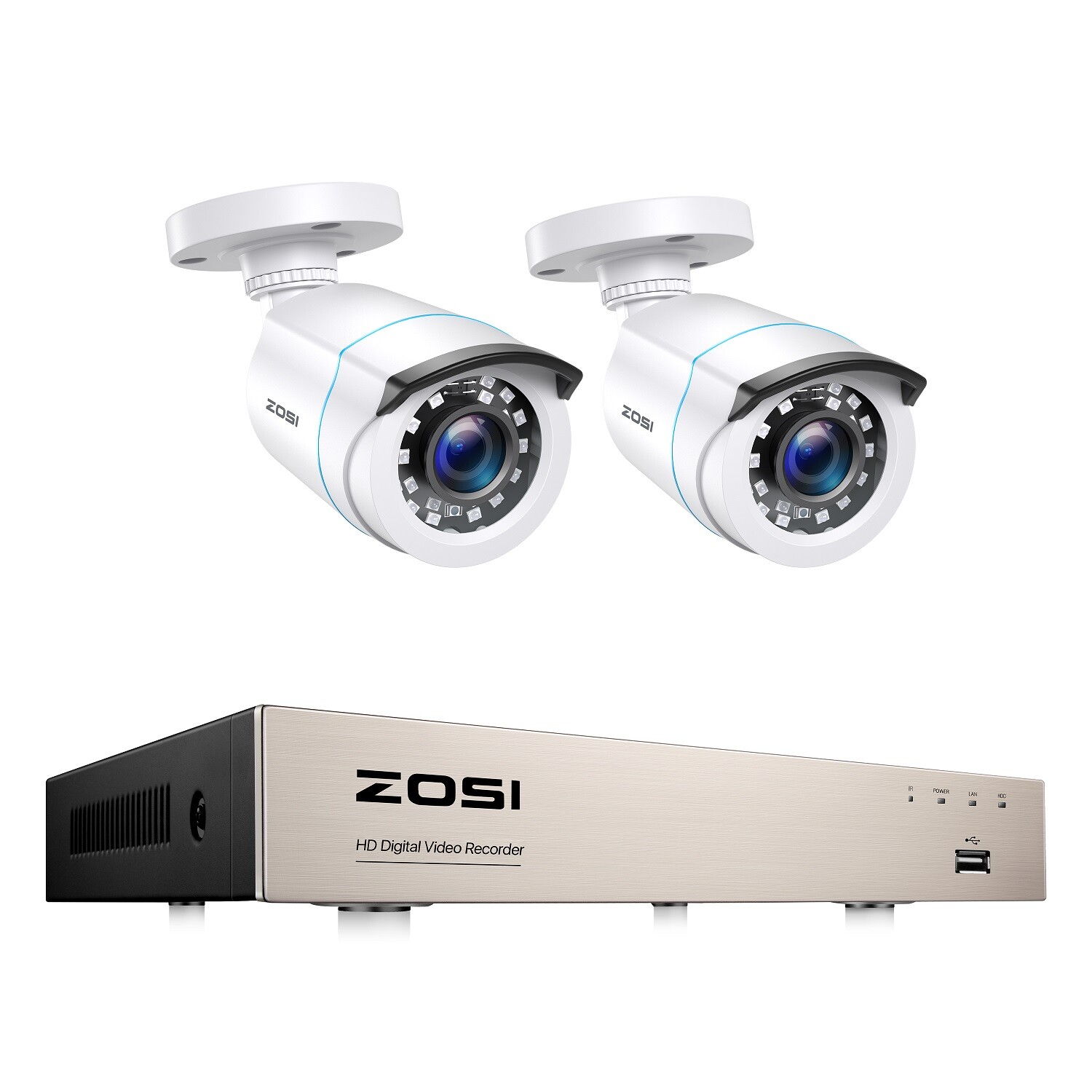ZOSI H.265+8CH 5MP Lite DVR Security Camera System 1080P Home IR Night CCTV IP66