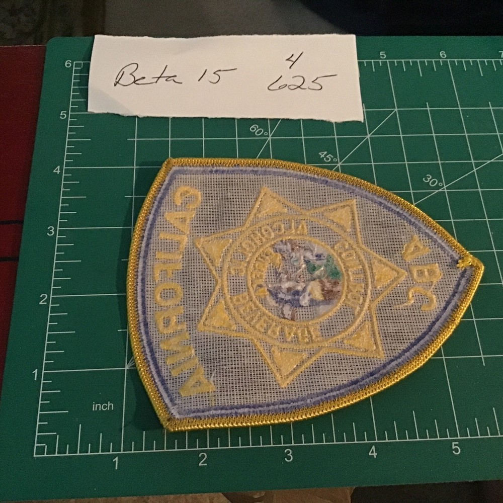CALIFORNIA ALCOHOLIC BEVERAGE CONTROL ENFORCEMENT SHOULDER PATCH