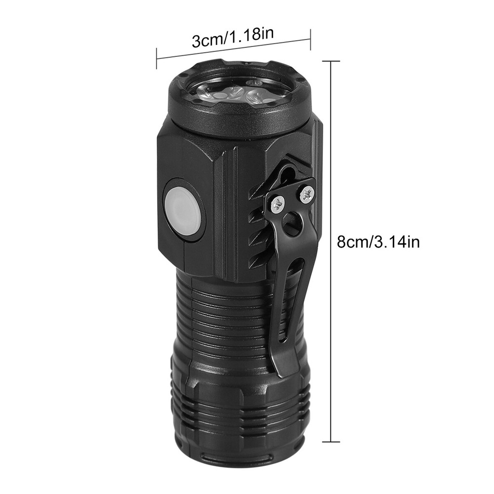 3 Pack Super Bright LED Tactical Flashlight Mini USB Rechargeable Lamp Light