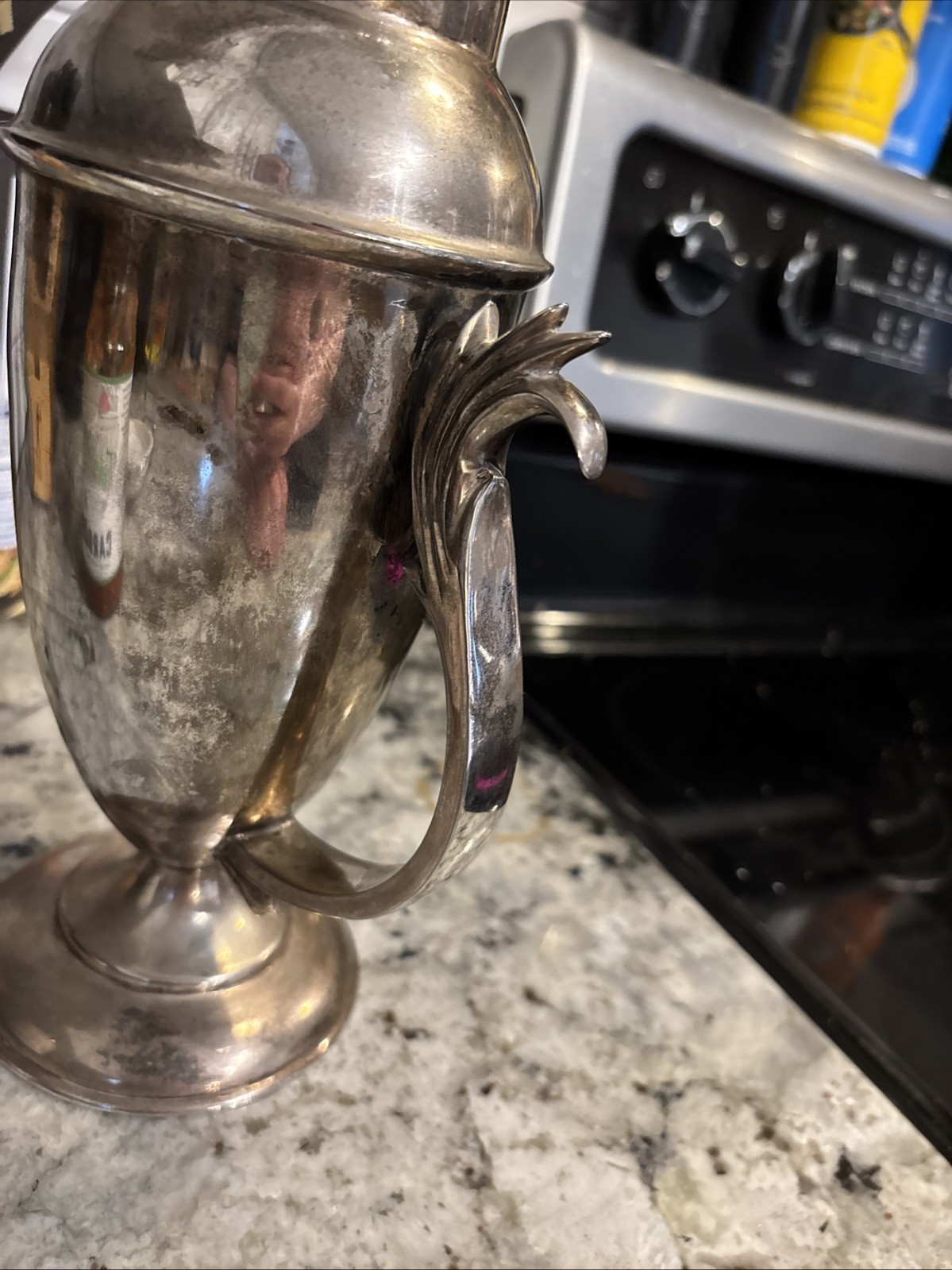 Vintage Rooster Head Cocktail Shaker Silver Plated