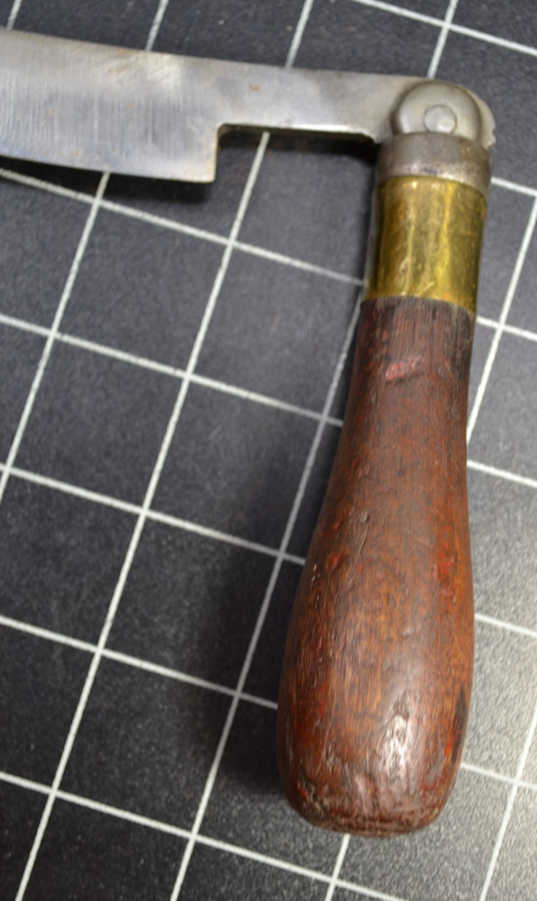 FOLDING DRAW KNIFE - BRASS FERRULES - 10" EDGE