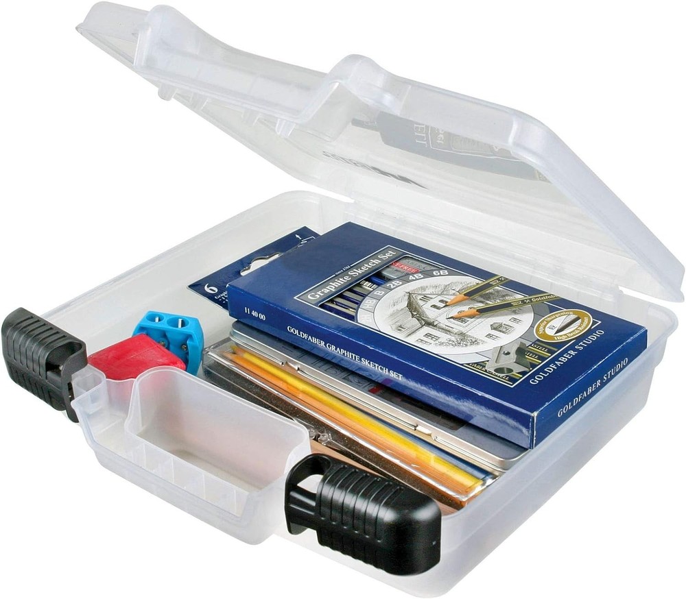 Translucent 10-Inch Quick View Lockable Art Organizer - Durable Craft Case
