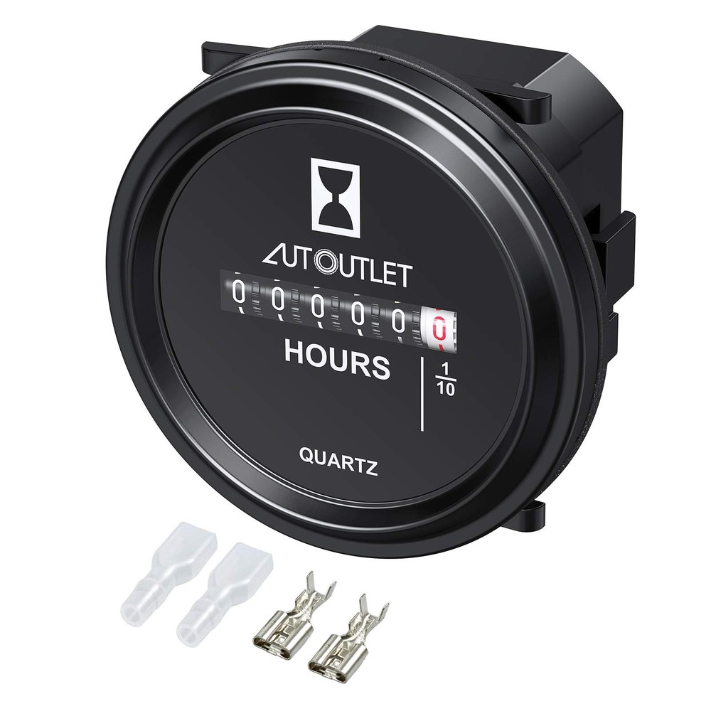 AUTOUTLET Quartz Hour Meter 2" Round - Without Metal Bracket, Rund