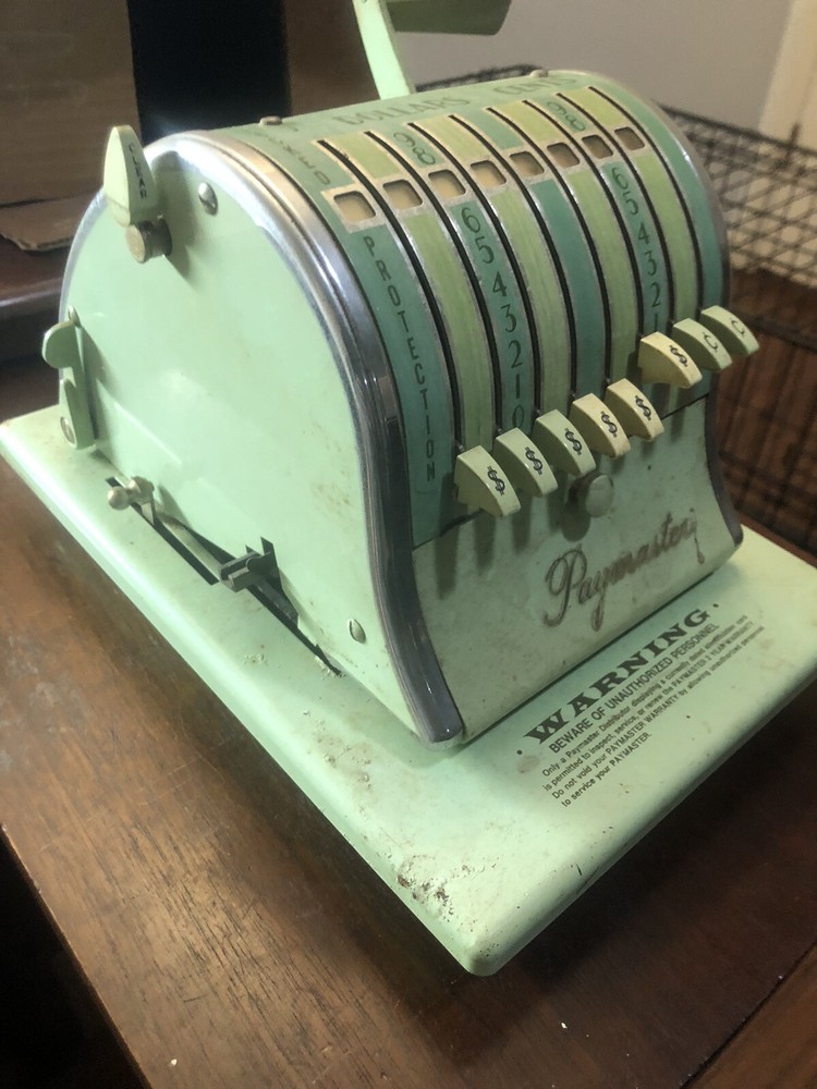Vintage Paymaster Series X-2000 Check Writer Green