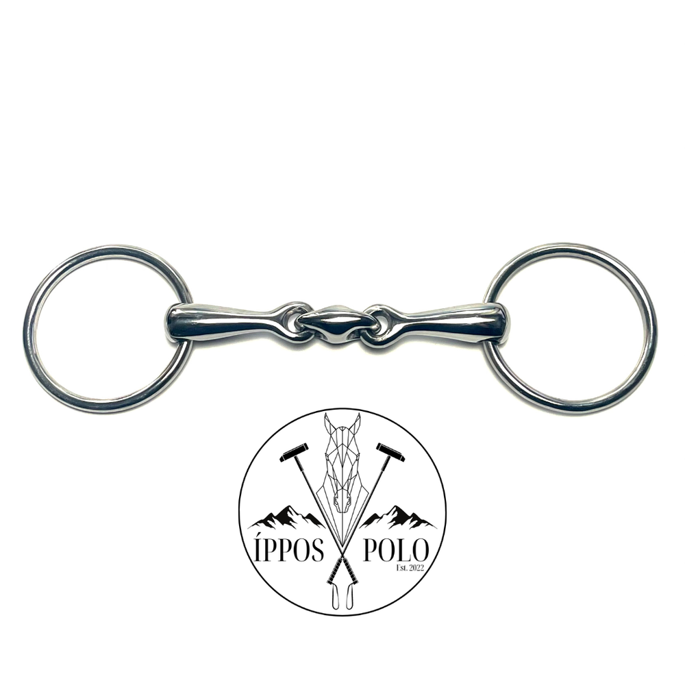 5” Double Jointed Loose Ring Stainless Training Snaffle Horse Bit With Lozenge