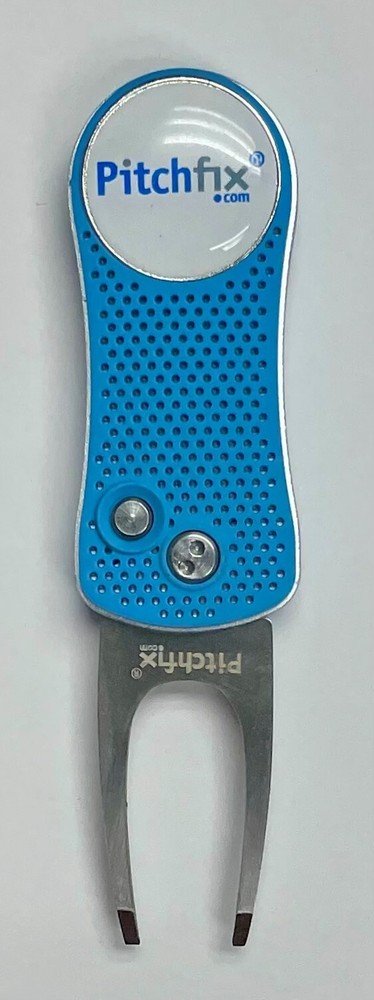 Pitchfix Divot Tool, LtBlue/Silver, with Ball Marker,  FREE Extra Marker !