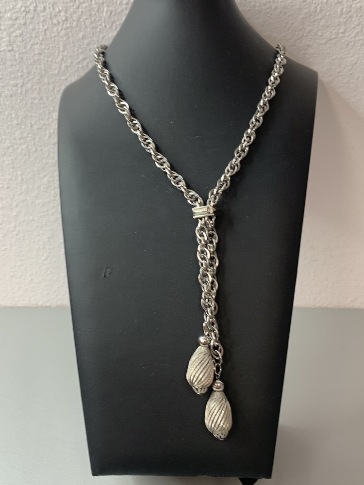 Silver Tone Tassel Necklace