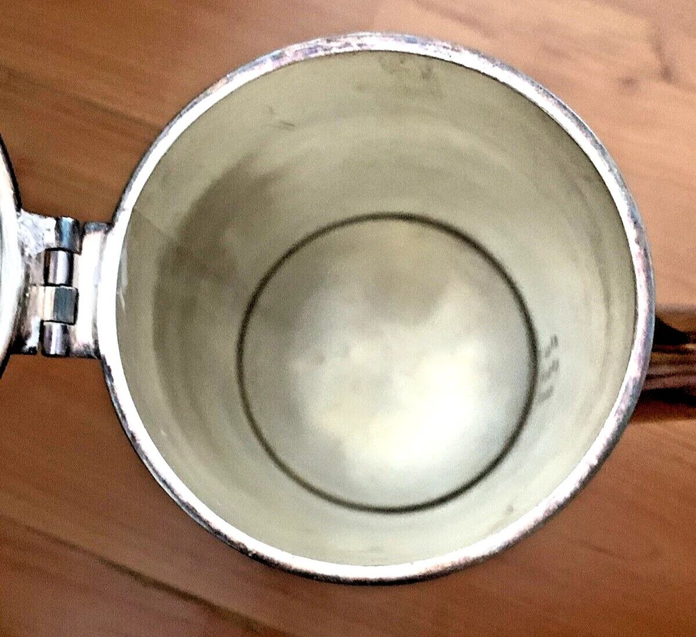 Mid Century Modern Sheffield Silverplate Coffee Pot Sculptural Black Handle MCM