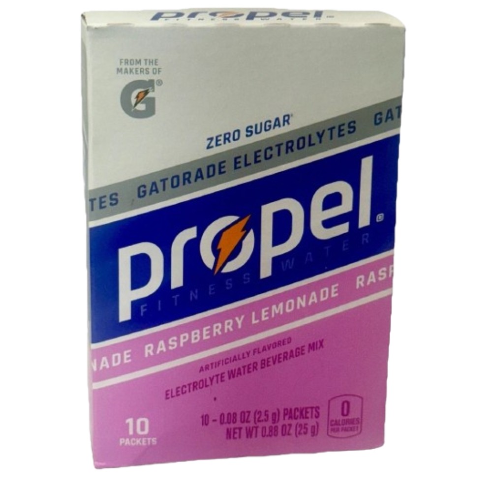 Propel Electrolyte Powder Packets, Raspberry Lemonade, 1 Pack-10 Counts EXMAY25