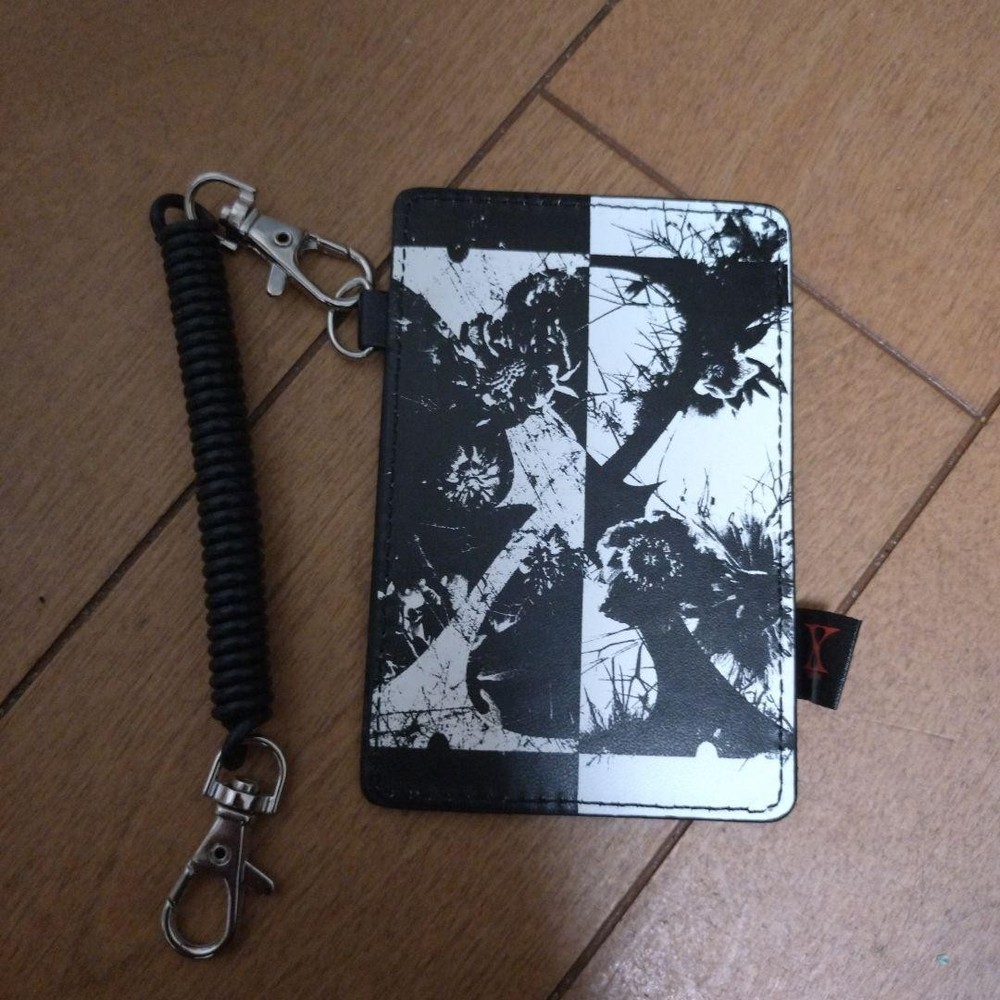 X JAPAN pass case black and white design
