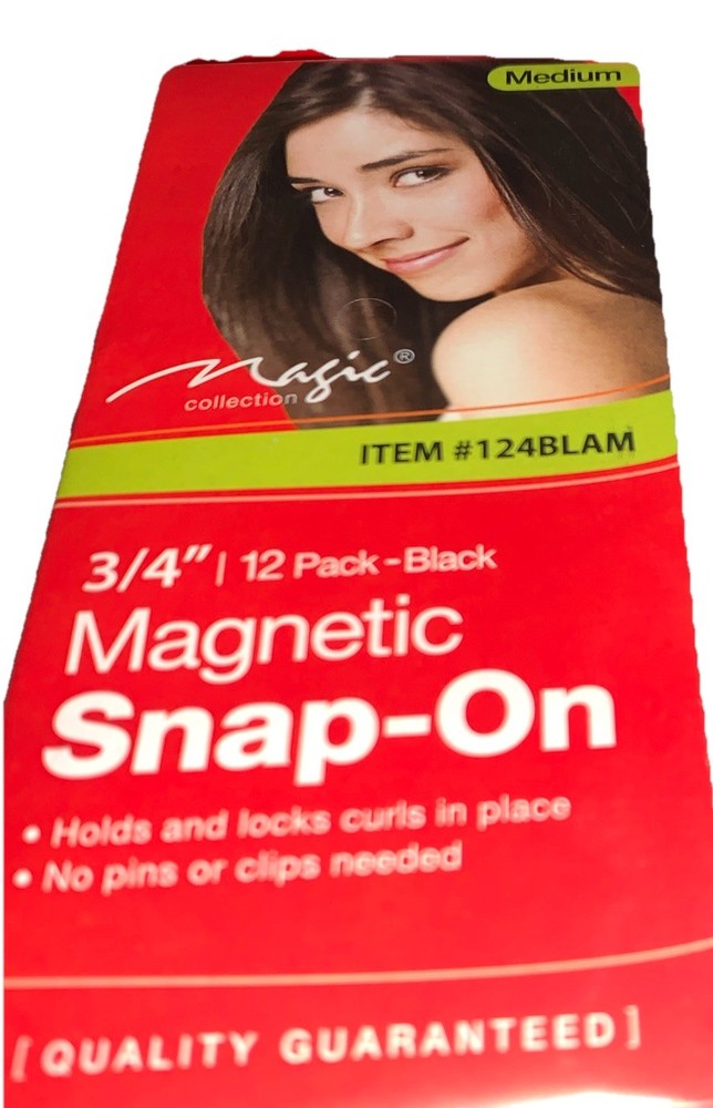 MAGIC COLLECTION MAGNETIC JUMBO ROLLERS 3/4” 2/ 12PACK BLACK - Total 24 roller