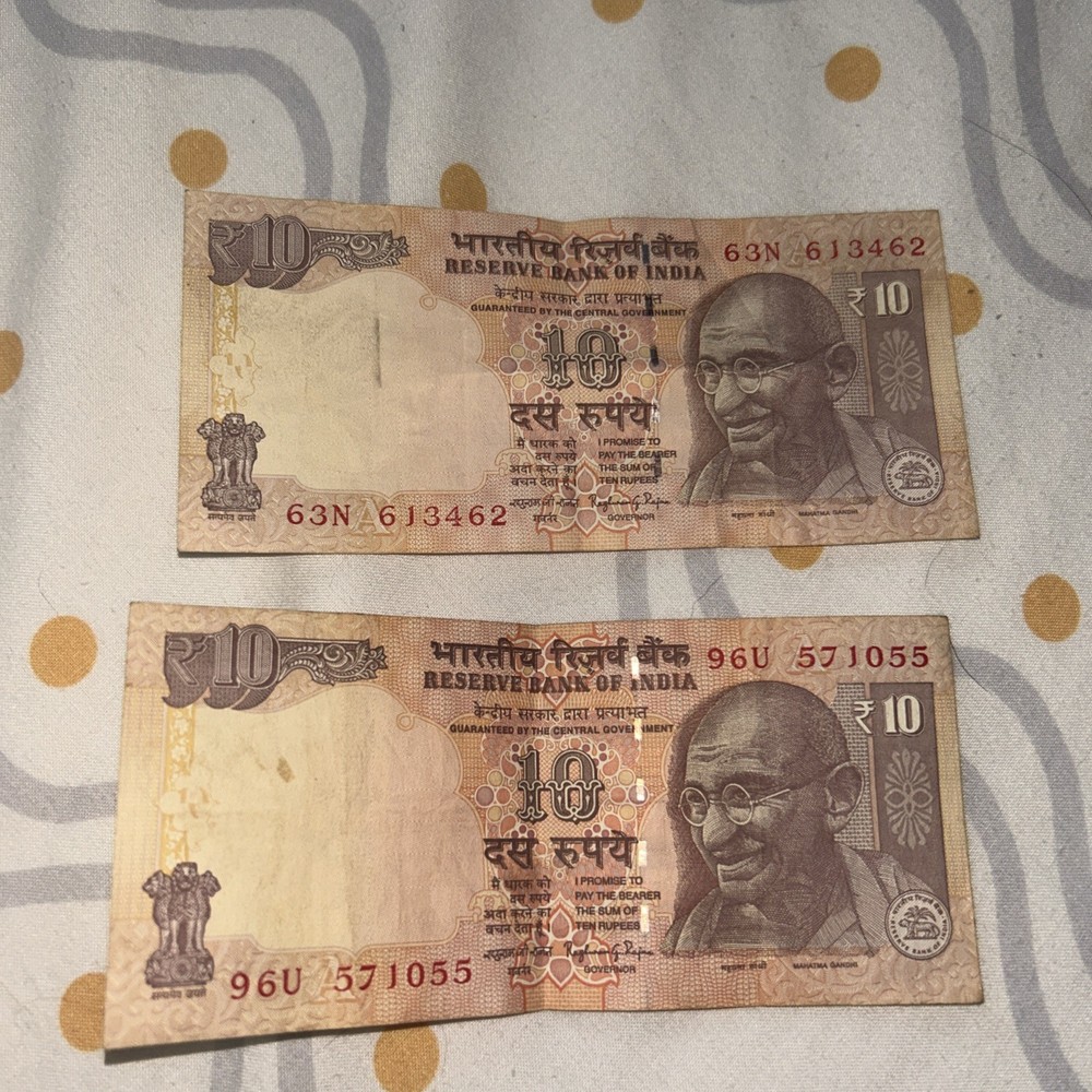 India, 10 Rupees, x 2 1990s