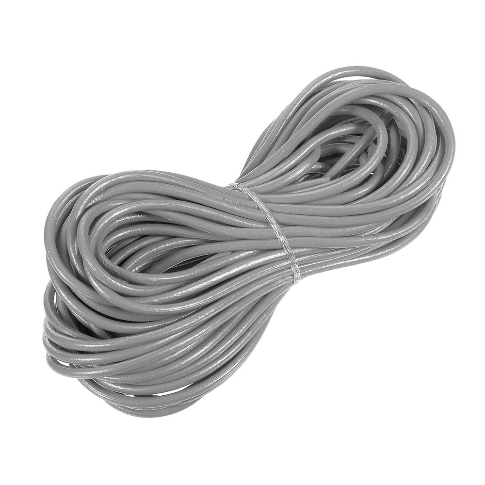 Faux Leather Cord Round Leather String, 3mm x 10m, Gray