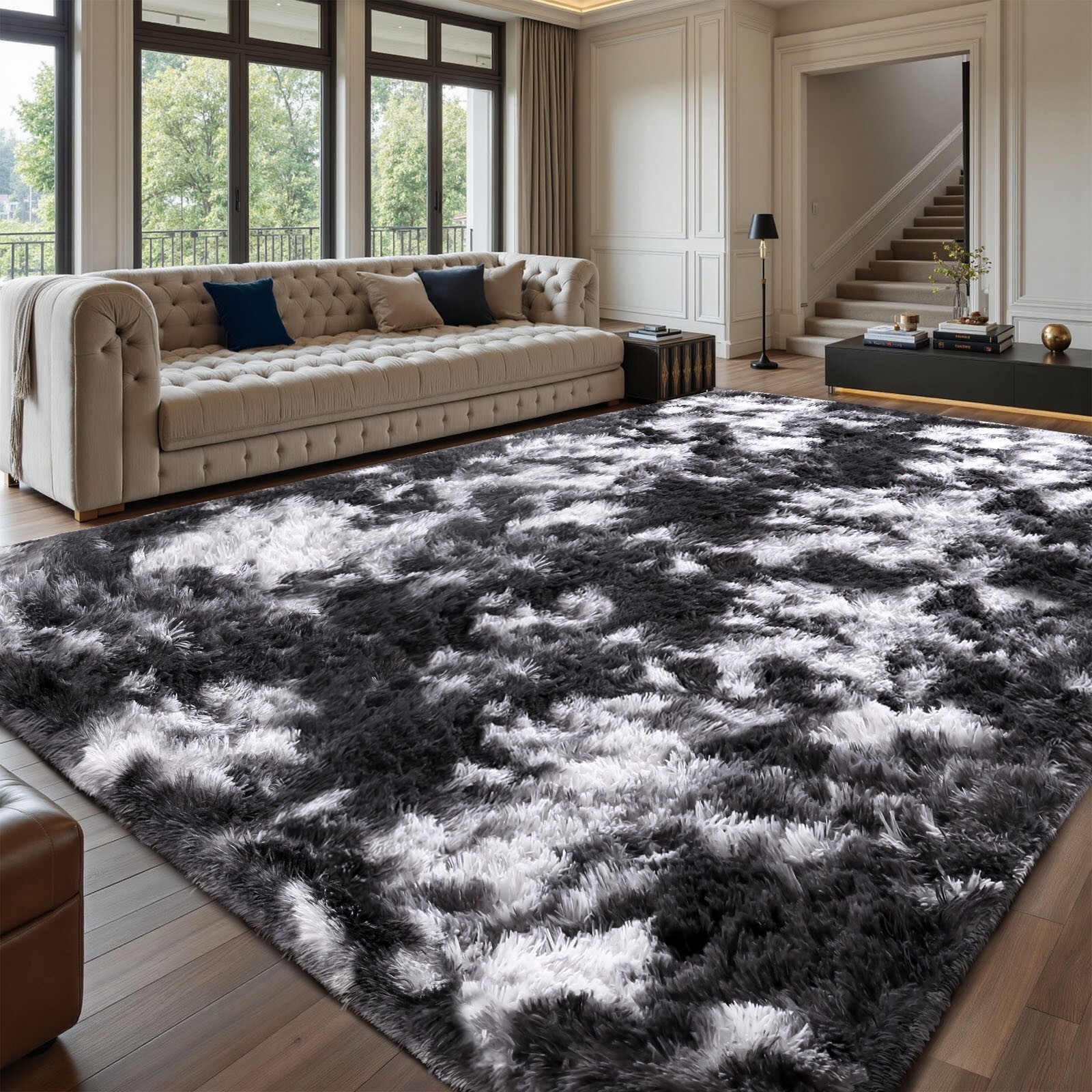 Soft Plush Area Rug – Large Non-Slip Shag Carpet for Living Room & Bedroom