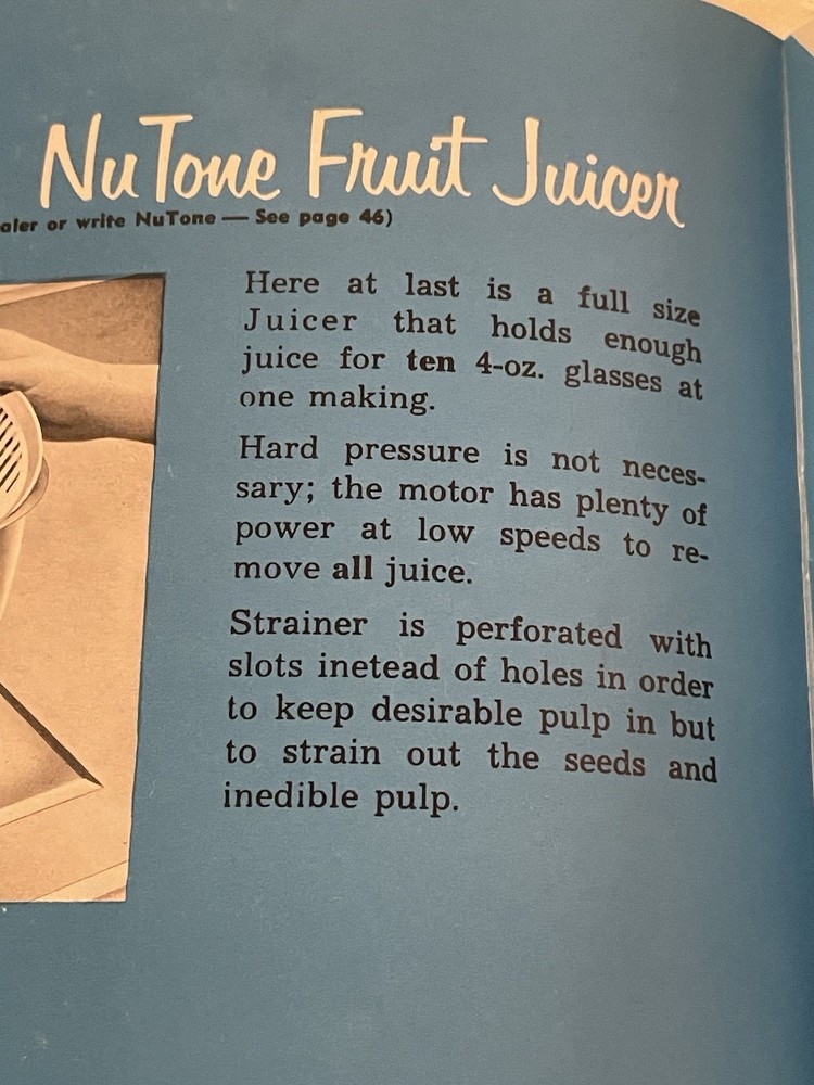 NuTone Fruit Juicer Strainer ONLY #57 VTG Older Model With Slots Keep Pulp Nice!