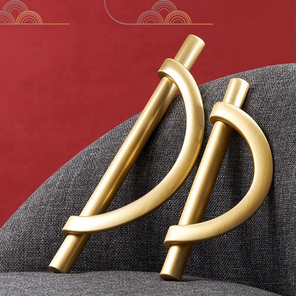 2Pcs Gold Cabinet Pulls Drawer Pulls Half Shape Cabinet Pulls Drawer7250