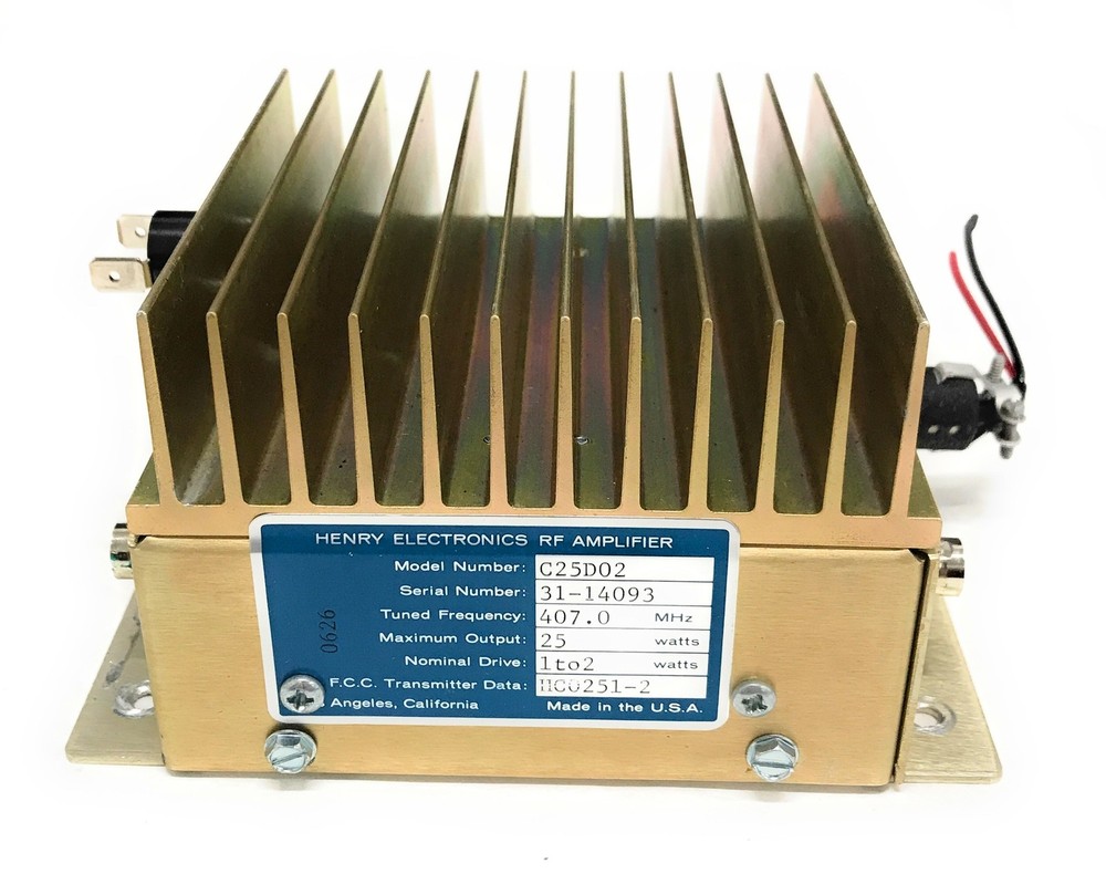 Henry Electronics C25D02 UHF RF Amplifier 25W Output Mobile/Base FM