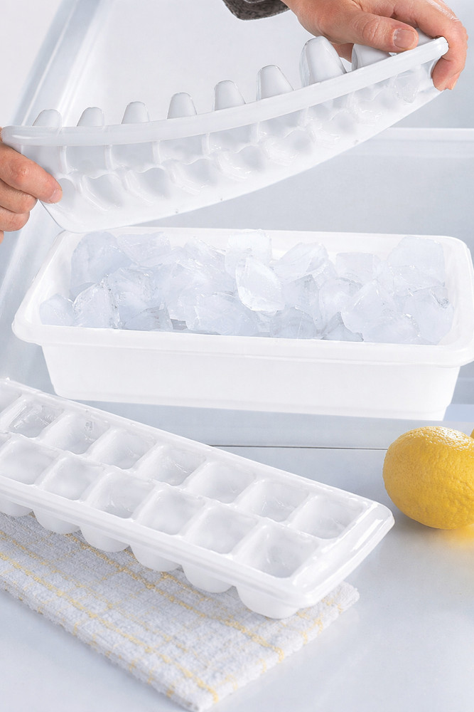 4-Pack Stackable Ice Cube Trays - BPA Free, 12 Medium Cubes Each, White