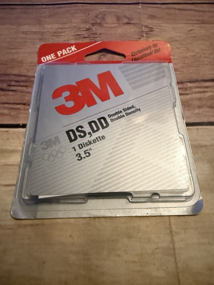 3M DS DD 3.5" Diskettes Formatted IBM Double Sided/Density Sealed Single Pack